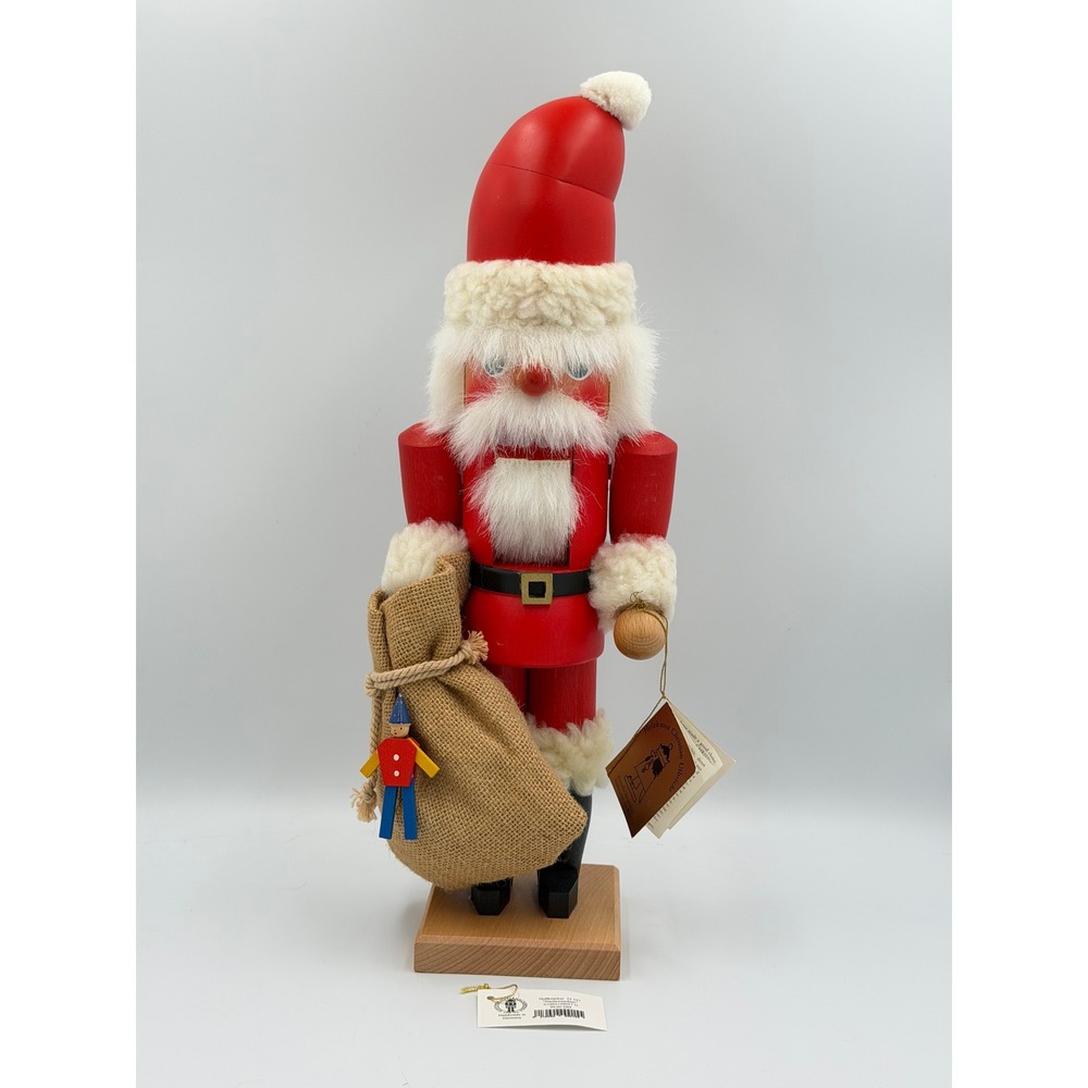 Vintage Christian Ulbricht Santa Nutcracker 15" West Germany Wood With Box